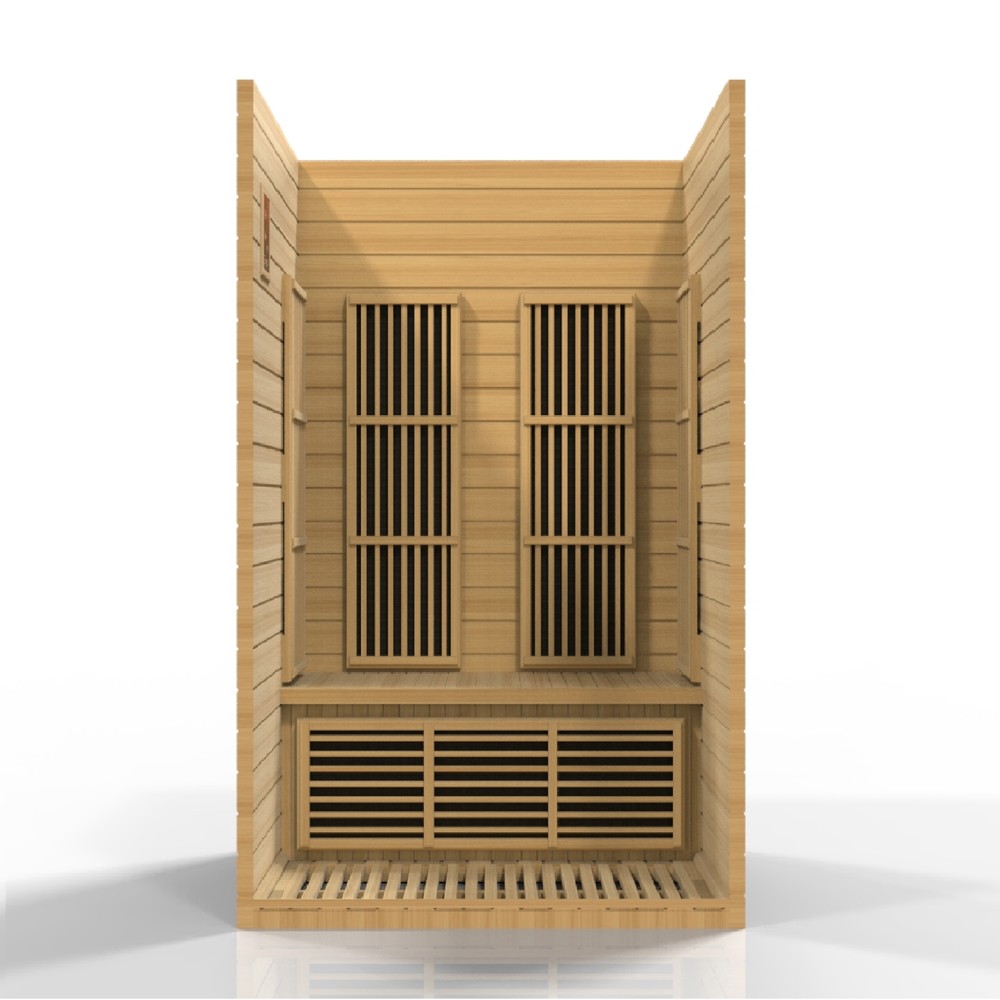 Maxxus Seattle 2 person Near Zero EMF infrared sauna photographed against a plain background