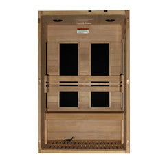 Maxxus S-Line Yoga 2 person Ultra Low EMF infrared sauna photographed against a plain background