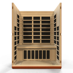 Dynamic Bellagio 3 person Low EMF infrared sauna photographed against a plain background