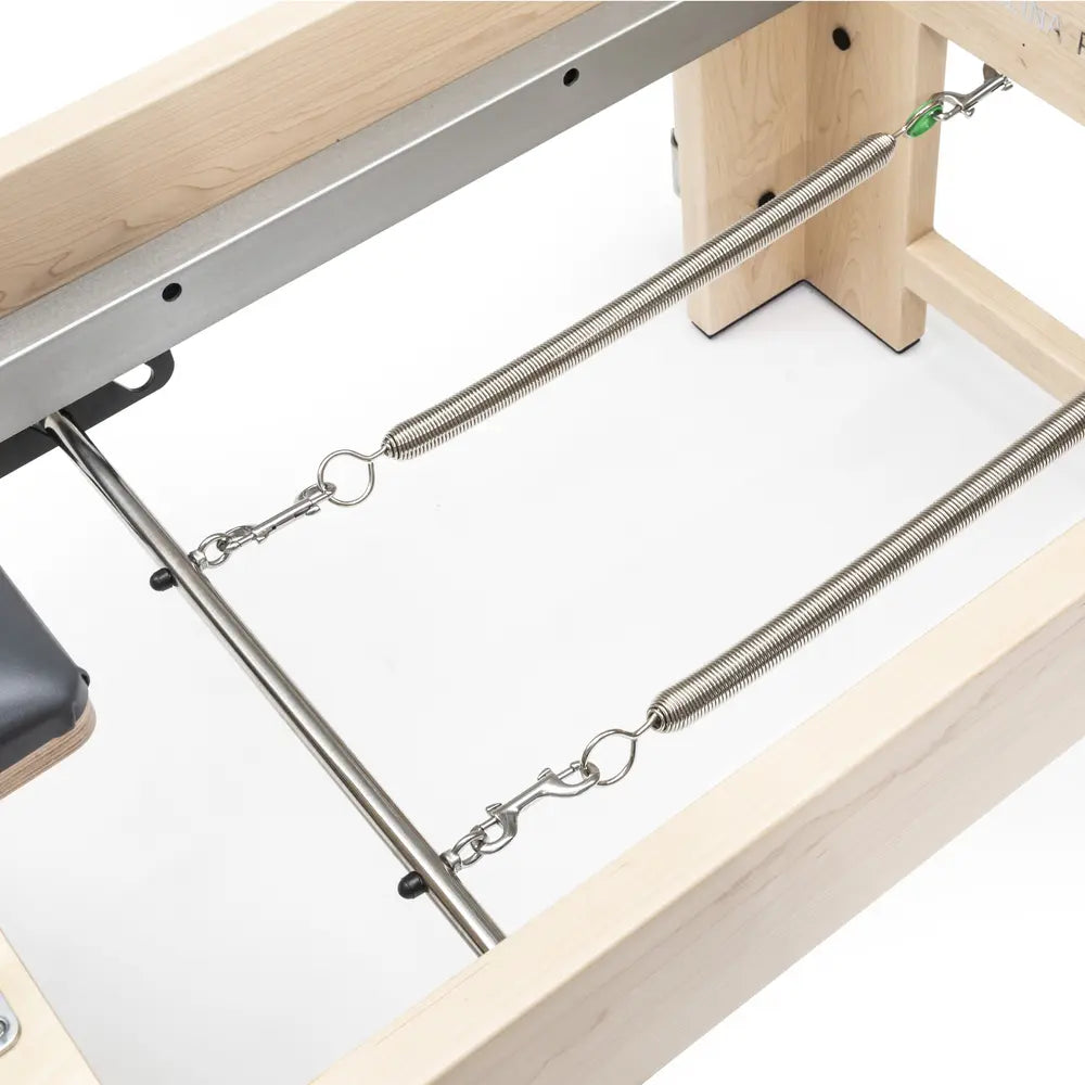 Grey Elina Pilates Elite Cadillac Reformer spring frame detail