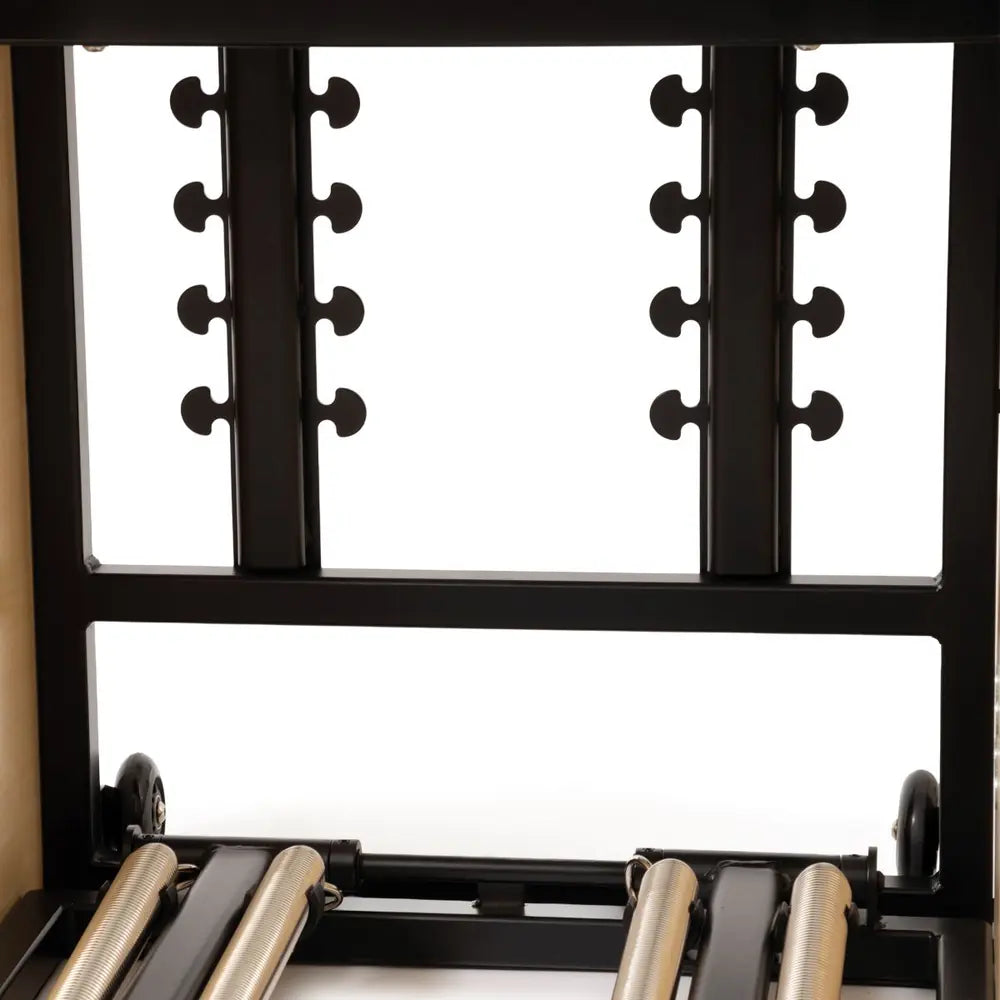 Close view of the spring anchoring system on the Elina Pilates steel base Combo Chair