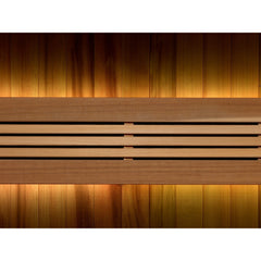 Golden Designs Osla 6 Person Traditional Sauna cedar bench and accent lighting detail