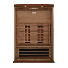 Maxxus MX-M206-01-FS CED 2 person red cedar full spectrum infrared sauna photographed against a plain background