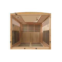 Dynamic Versailles 2 person Low EMF infrared sauna photographed against a plain background