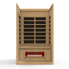 Maxxus Serenity 2 person Low EMF infrared sauna photographed against a plain background