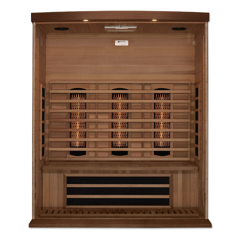 Maxxus MX-M306-01-FS CED 3 person red cedar full spectrum infrared sauna photographed against a plain background