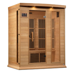 Maxxus MX-K306-01-ZF 3 person Near Zero EMF infrared sauna photographed against a plain background