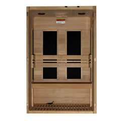 Maxxus S-Line Yoga 2 person Low EMF infrared sauna photographed against a plain background