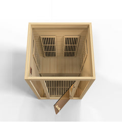 Maxxus Seattle 2 person Near Zero EMF infrared sauna photographed against a plain background