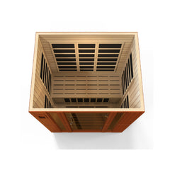 Dynamic Bellagio 3 person Low EMF infrared sauna photographed against a plain background