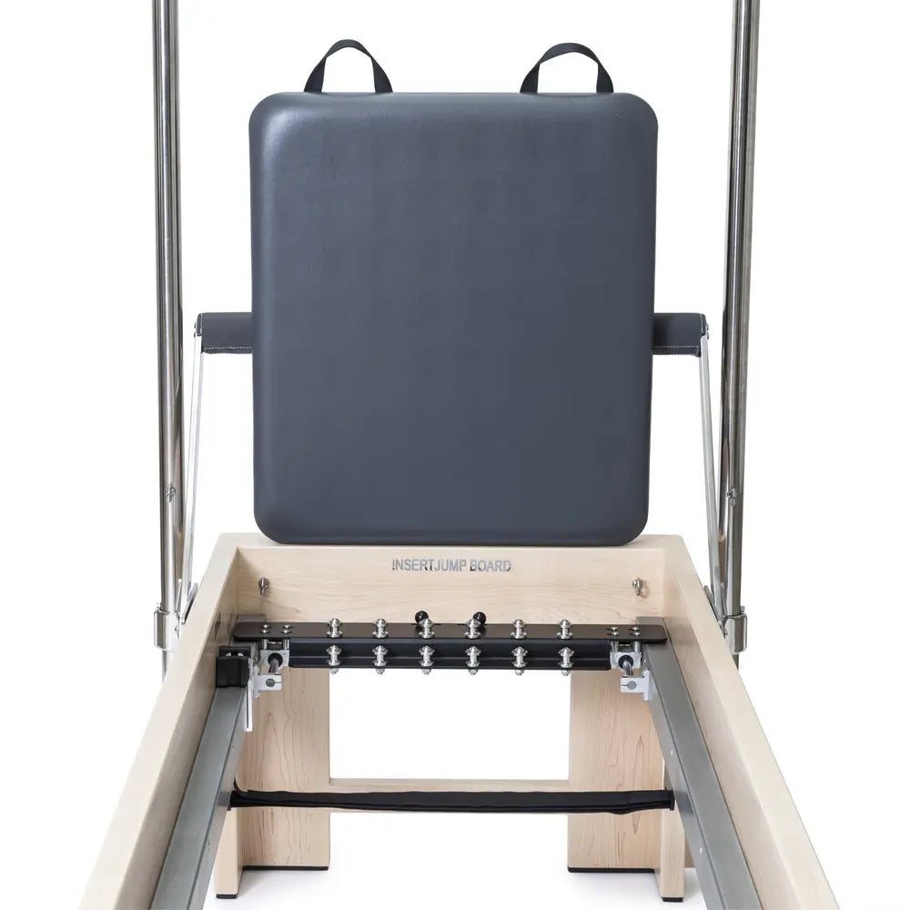 Grey Elina Pilates Elite Cadillac Reformer headrest and spring detail