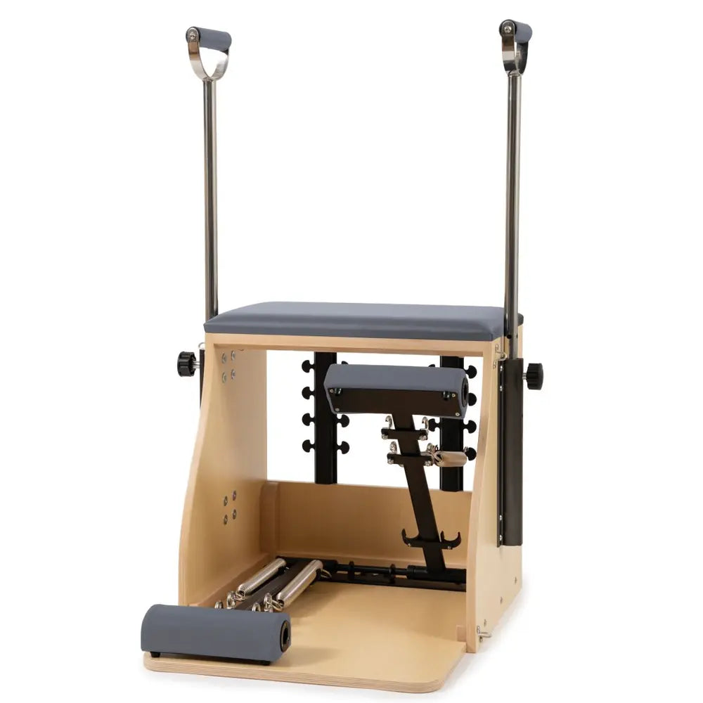 Elina Pilates wooden base Combo Chair showing an independent pedal configuration