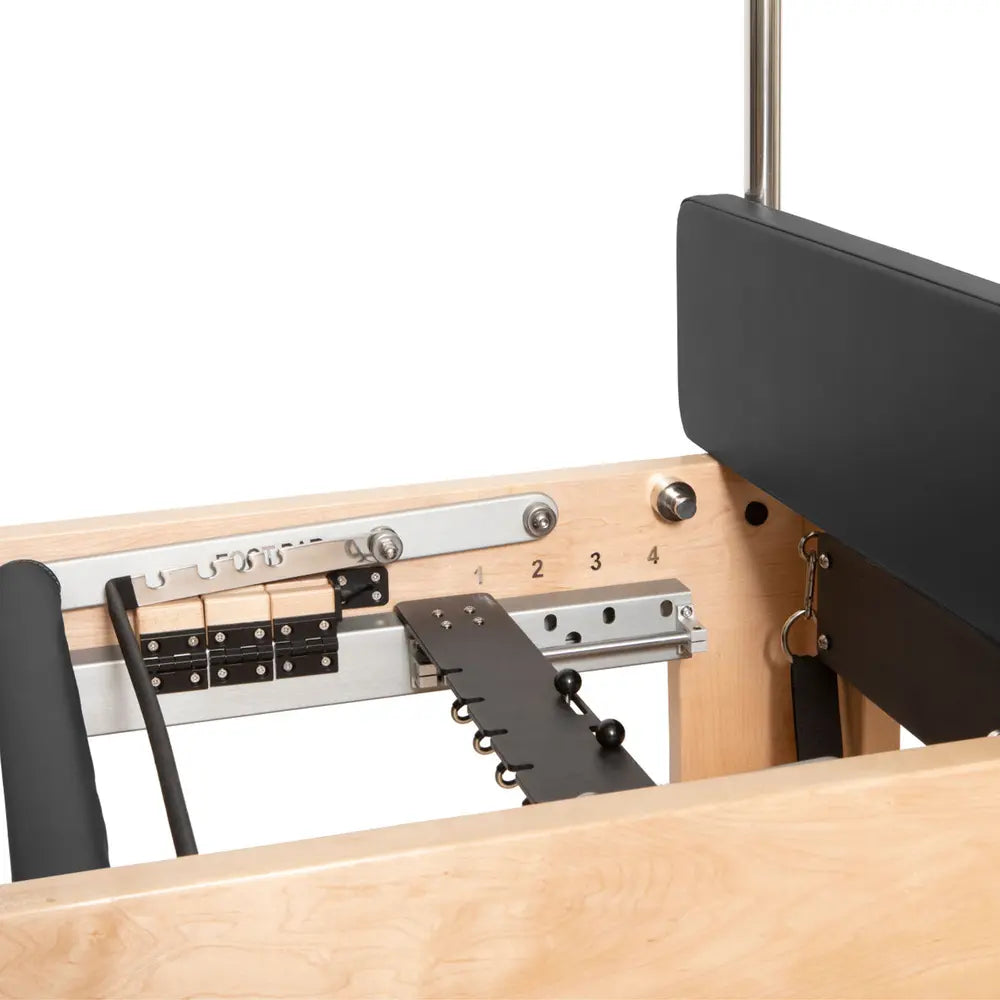 Black Elina Pilates Cadillac Reformer spring bar detail