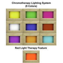 Dynamic Venice 2 person Low EMF infrared sauna chromotherapy lighting colour chart