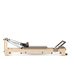 Elina Pilates Lignum wooden reformer in mocha, full side view