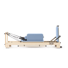 Elina Pilates Lignum wooden reformer in Ocean Blue with sitting box