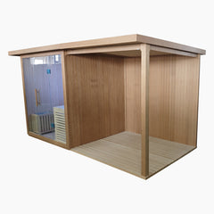 4 Person Sauna with Covered Deck Extension detail