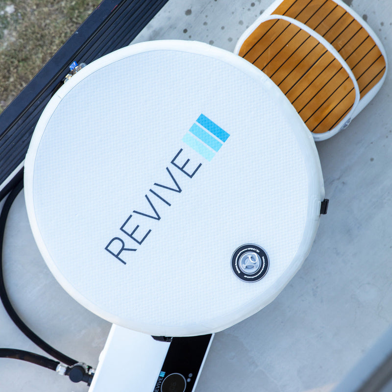 Revive barrel plunge supported on a flat level surface