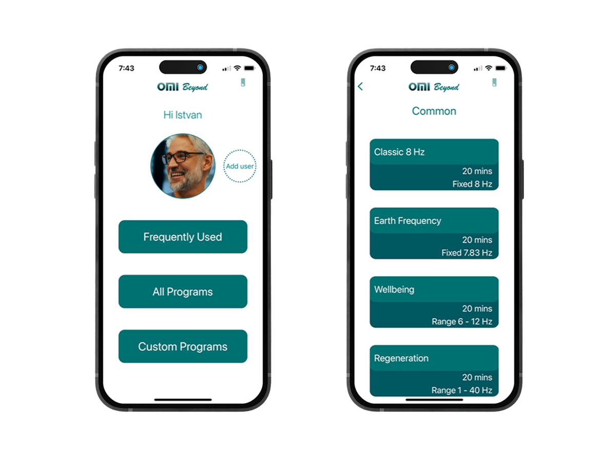 OMI Beyond mobile app for selecting programs