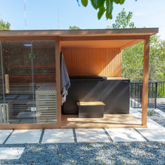 4 Person Sauna with Covered Deck Extension detail