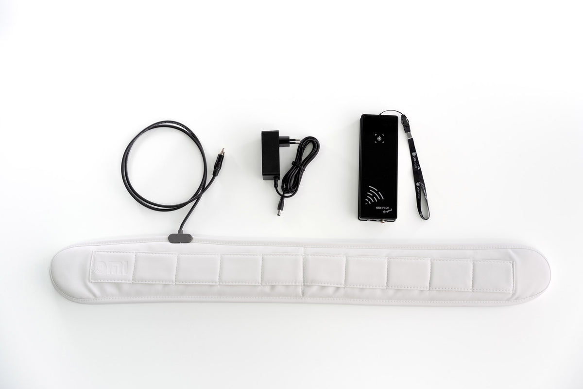 OMI PowerBand wrapped with the shared rechargeable controller attached