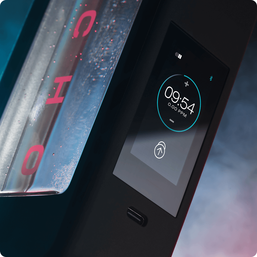 Echo Flask touchscreen showing the cycle timer