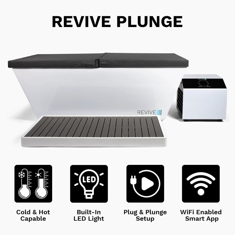 Revive Acrylic Plunge shown with its tub, cover, step and chiller