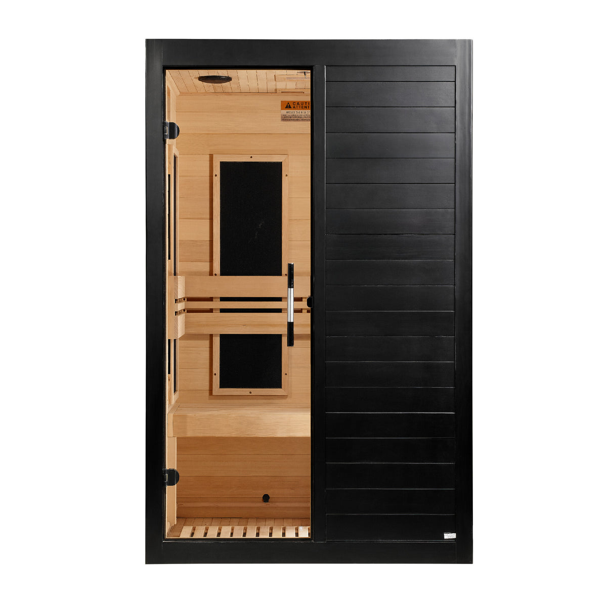 Dynamic Veneto Black Elite DYN-6115-06 1–2 person Ultra Low EMF infrared sauna, front view