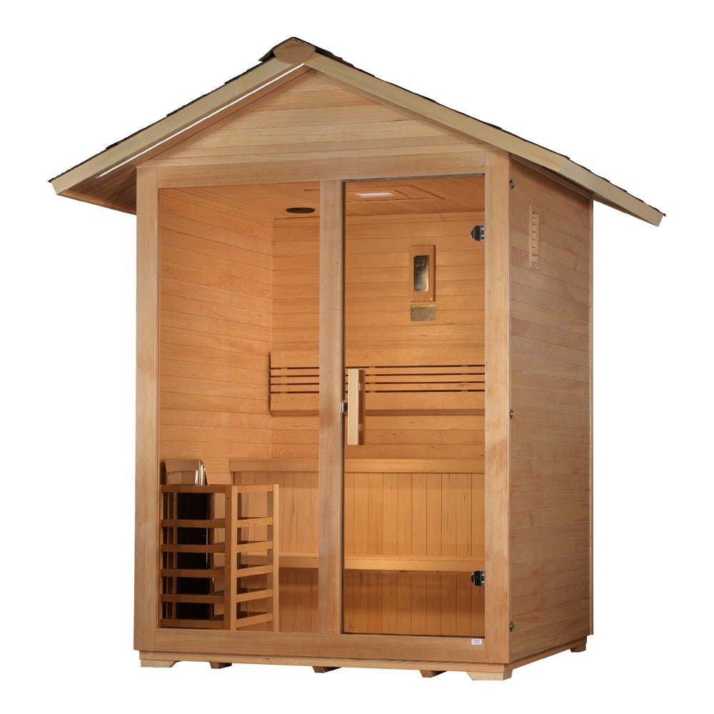 Golden Designs Arlberg 3 Person Outdoor Traditional Sauna front