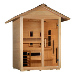Golden Designs Carinthia 3 Person Outdoor Hybrid Sauna left angle