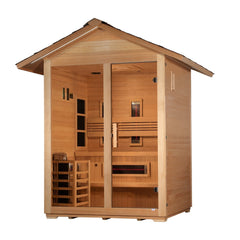 Golden Designs Carinthia 3 Person Outdoor Hybrid Sauna right angle