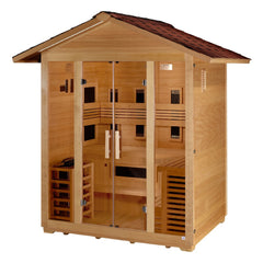 Golden Designs Gargellen 5 Person Outdoor Hybrid Sauna roof detail
