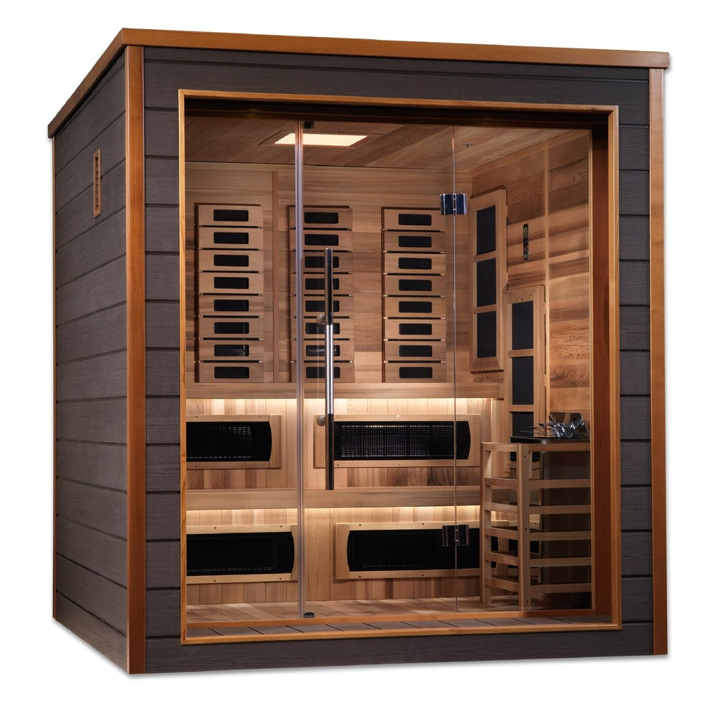 Golden Designs Karlstad 6 Person Modern Outdoor Hybrid Sauna left angle