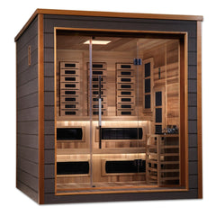 Golden Designs Karlstad 6 Person Modern Outdoor Hybrid Sauna left angle