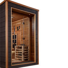 Golden Designs Karlstad 6 Person Modern Outdoor Hybrid Sauna side angle