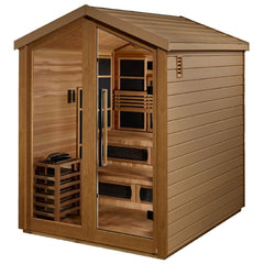 Golden Designs Kaskinen 6 Person Outdoor Barn Hybrid Sauna side angle