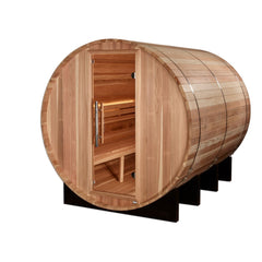 Golden Designs Klosters 6 Person Outdoor Barrel Traditional Sauna front view