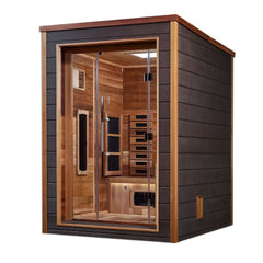 Golden Designs Nora 2 Person Modern Outdoor Hybrid Sauna right angle