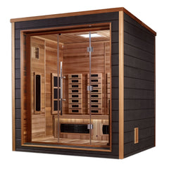 Golden Designs Visby 3 Person Modern Outdoor Hybrid Sauna left angle