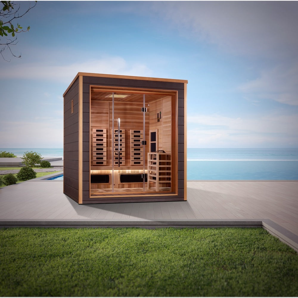 Golden Designs Visby 3 Person Modern Outdoor Hybrid Sauna product main