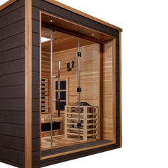 Golden Designs Visby 3 Person Modern Outdoor Hybrid Sauna side angle