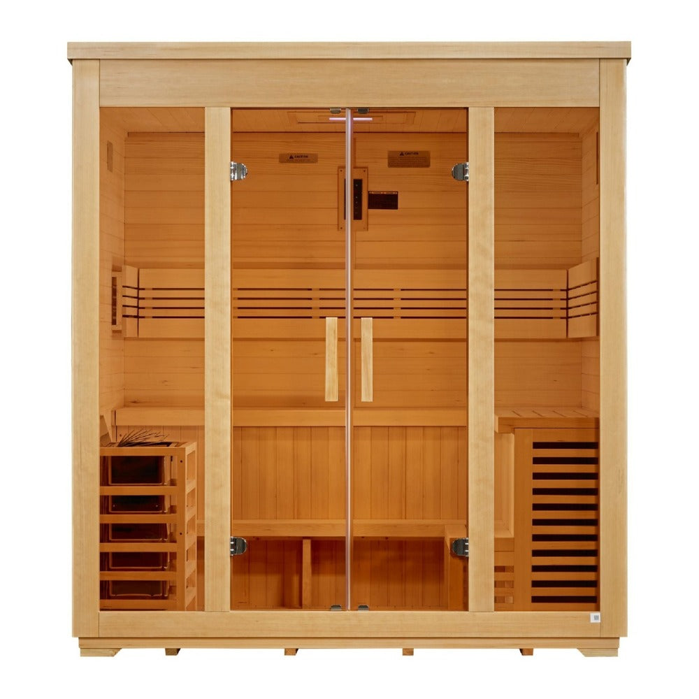Golden Designs Vorarlberg Flat Roof 5 Person Outdoor Traditional Sauna main view