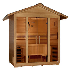 Golden Designs Vorarlberg 5 Person Outdoor Traditional Sauna left angle