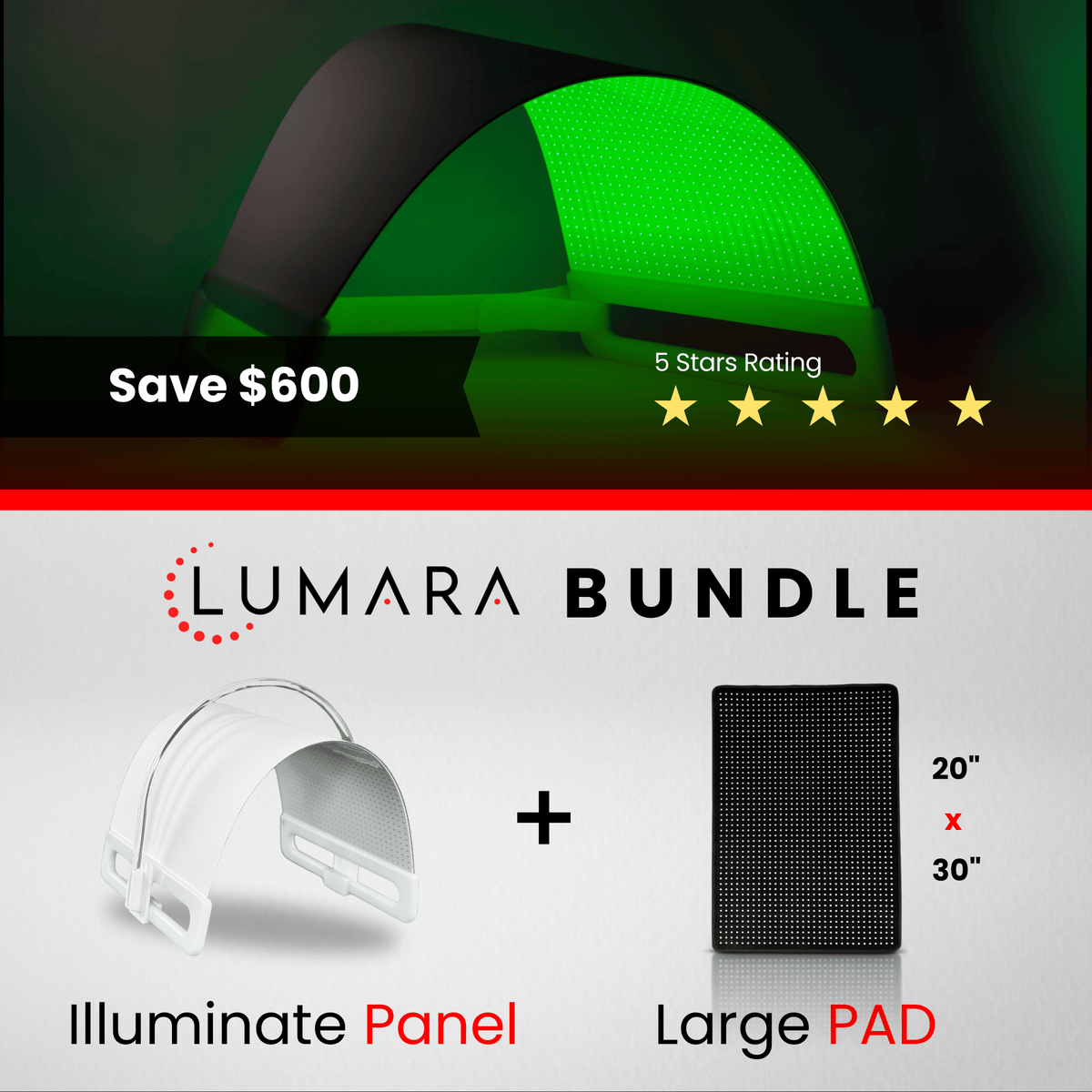 Lumara Illuminate Green V1 panel and Large Pad bundle