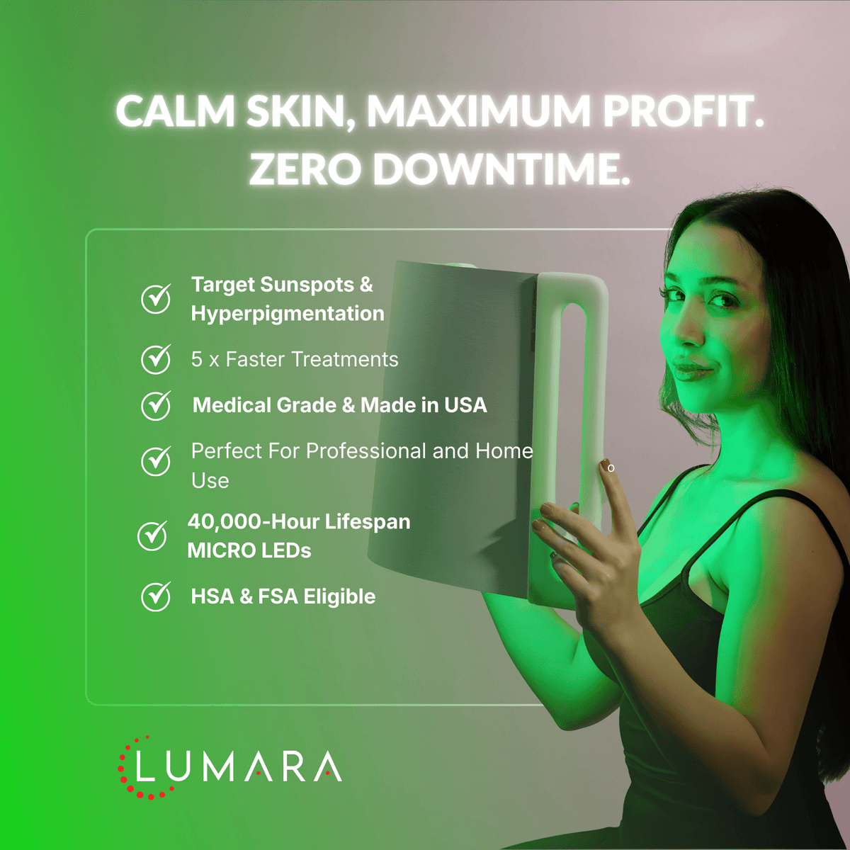 Lumara Illuminate Green V1 feature comparison with other green light therapy panels