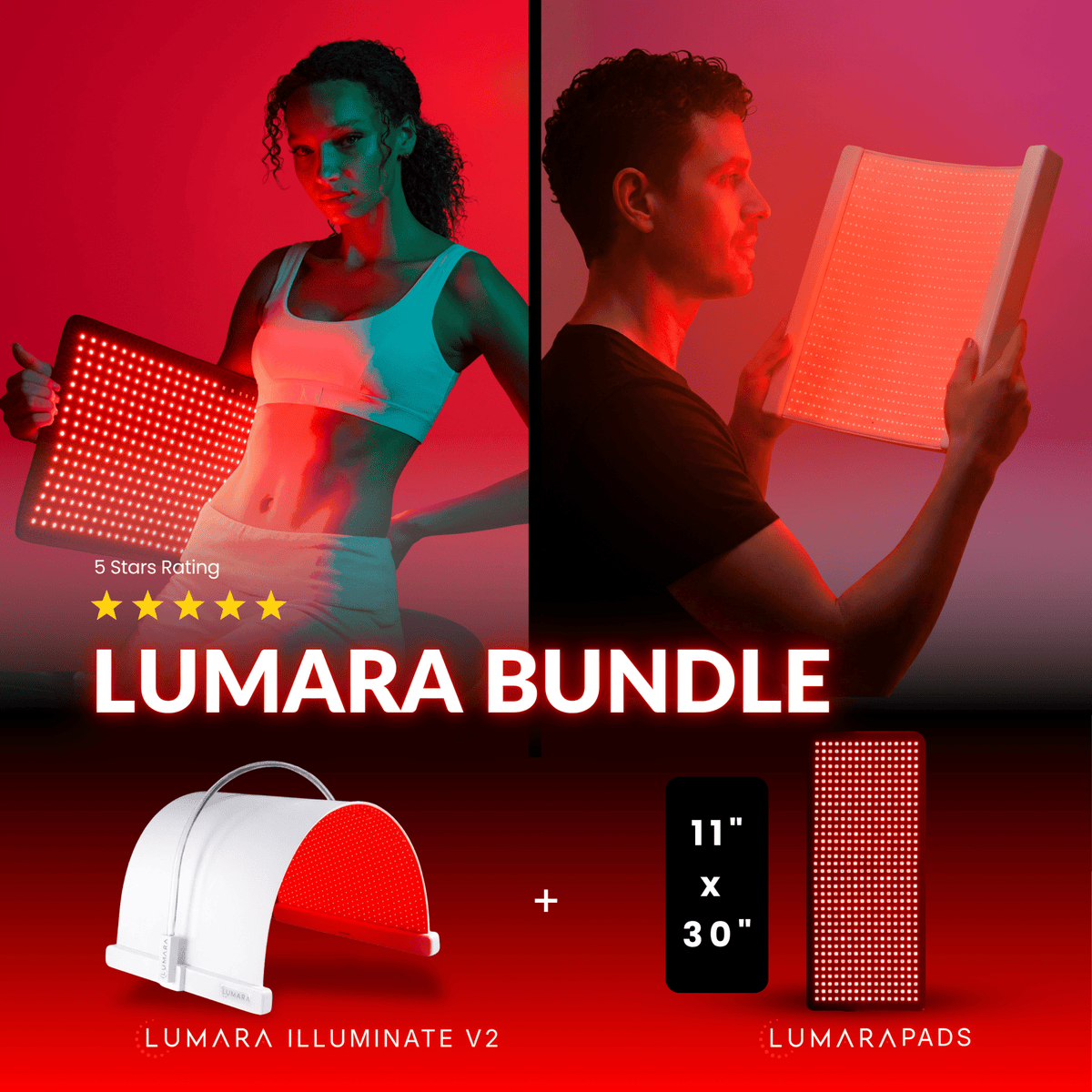 Lumara Illuminate Red V2 panel and Long Pad bundle
