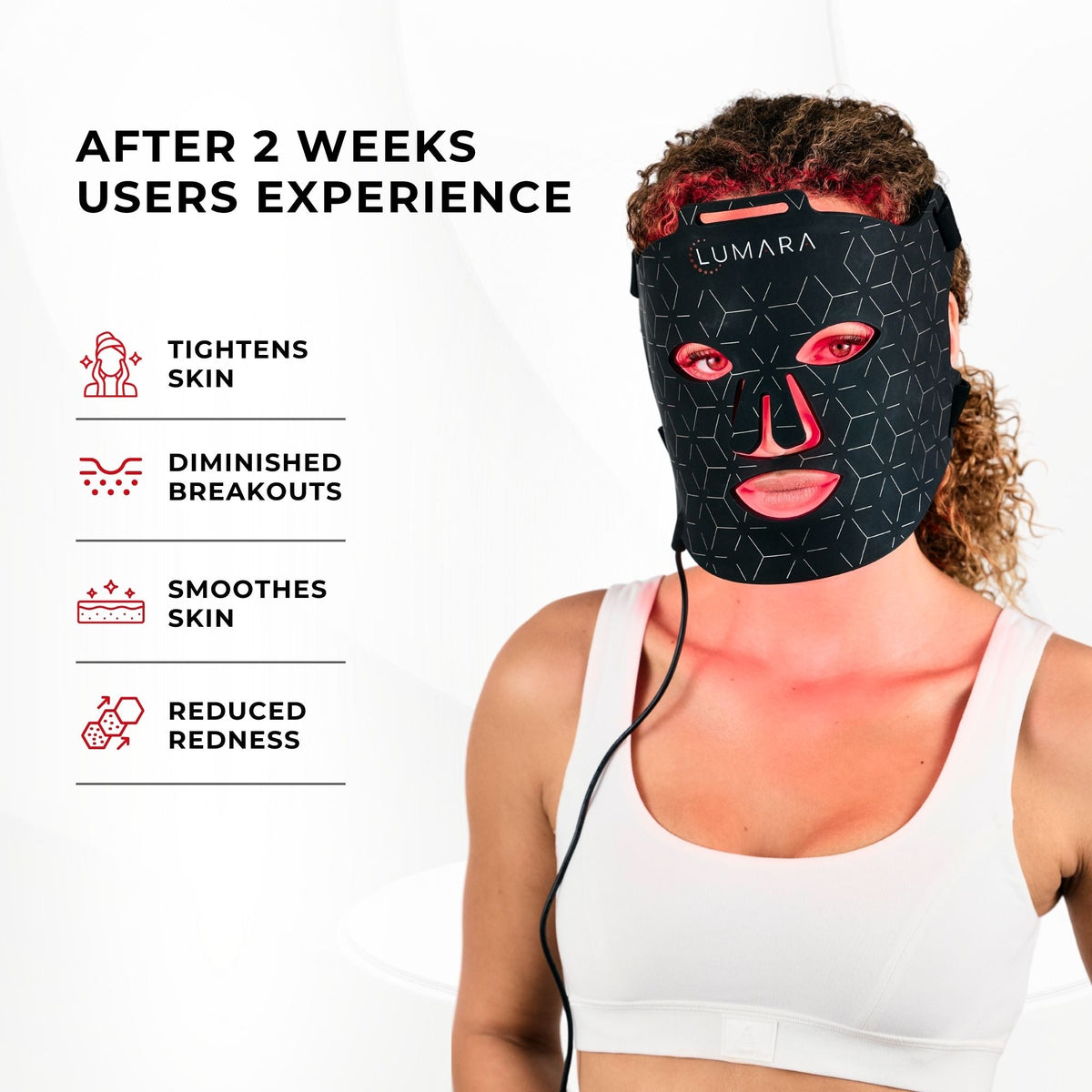 Facial skin before and after five days of Lumara VISO use