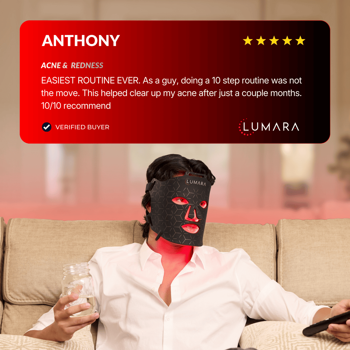 Facial skin before and after one month of Lumara VISO use