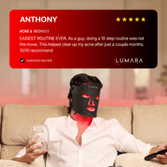 Facial skin before and after one month of Lumara VISO use