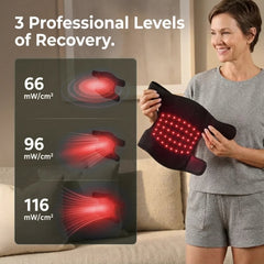 Nicebeam knee pad graphic showing three adjustable intensity levels